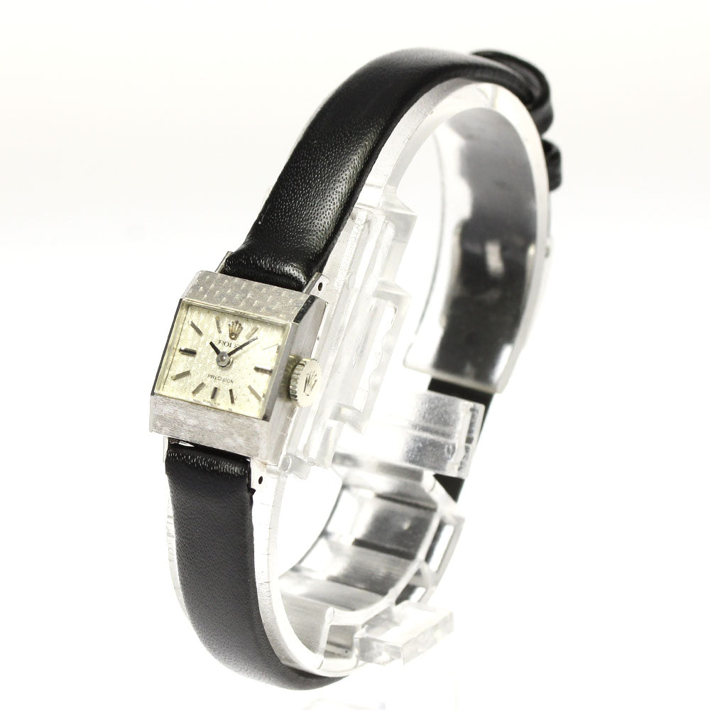 ROLEX Precision K18WG cal.1800 Silver Dial Hand Winding Ladies Watch_763503