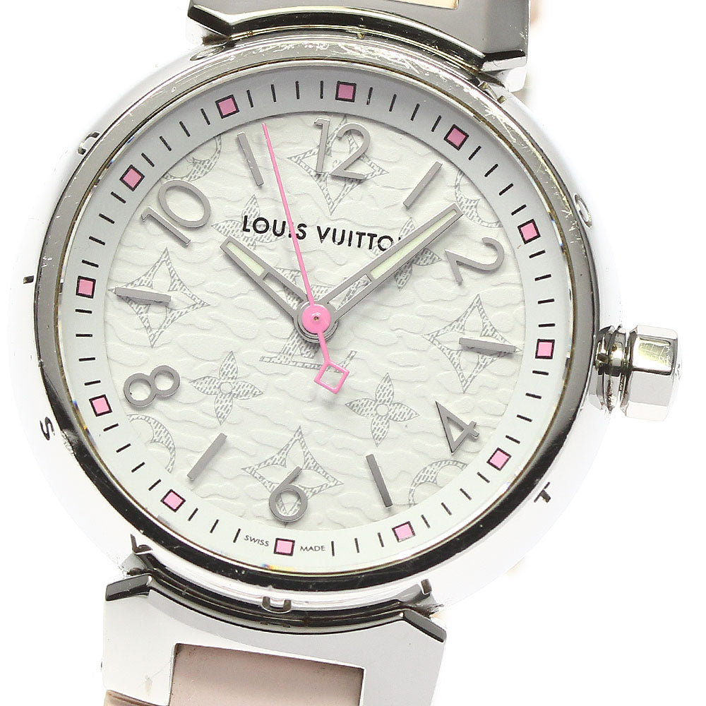 LOUIS VUITTON Tambour PM Monogram QA115 white Dial Quartz Ladies Watch_763629