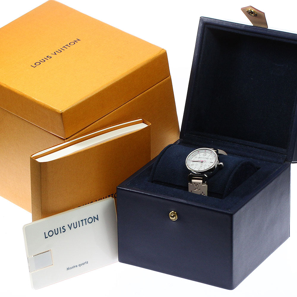 LOUIS VUITTON Tambour PM Monogram QA115 white Dial Quartz Ladies Watch_763629
