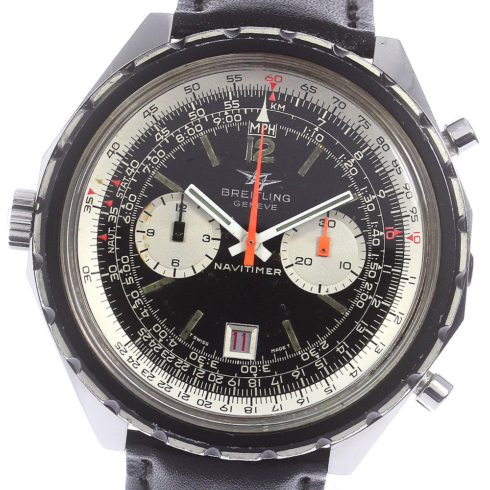 BREITLING Navitimer Cosmonaute 1809 vintage cal.12 black Dial Hand Winding Men's Watch_764635