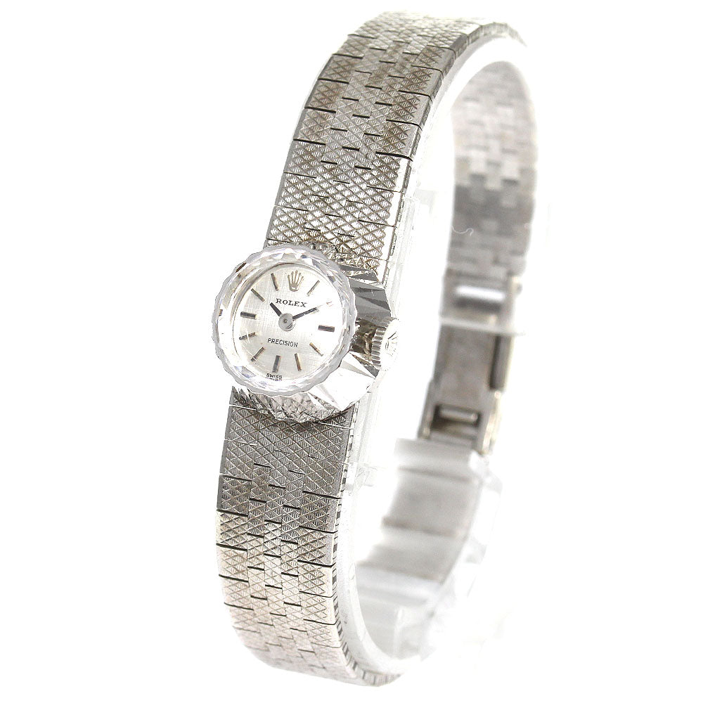ROLEX Precision K18WG Cal.1400 cut glass Silver Dial Hand Winding Ladies_764832