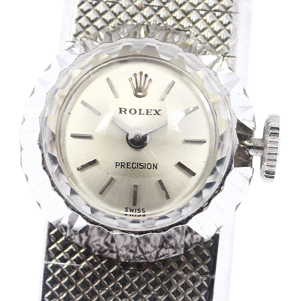 ROLEX Precision 2025 K18WG cal.1400 Silver Dial Hand Winding Ladies Watch_764833