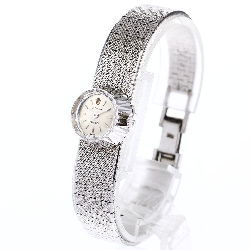 ROLEX Precision 2025 K18WG cal.1400 Silver Dial Hand Winding Ladies Watch_764833