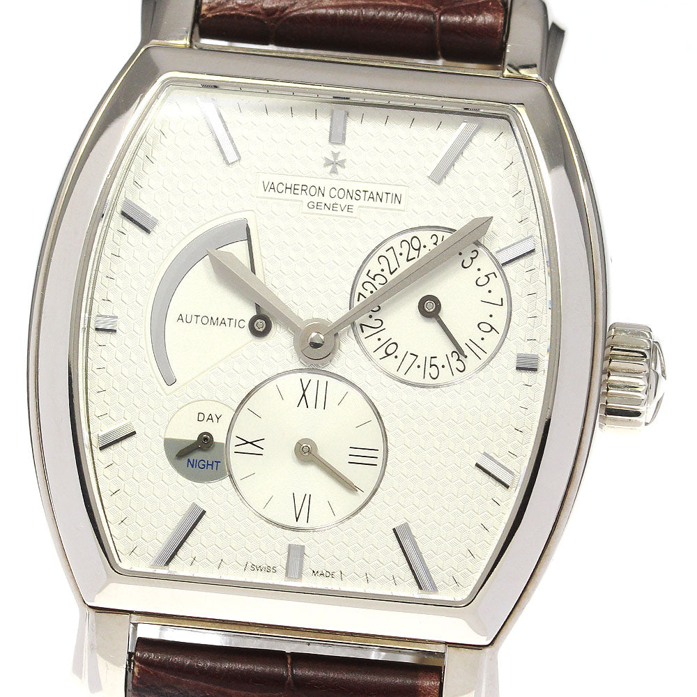 VACHERON CONSTANTIN Marte 47400 K18WG Power Reserve Dual Time Silver Dial Automatic Men's Watch_764938