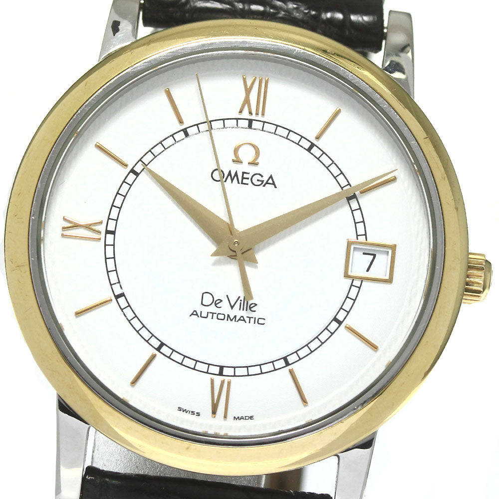 OMEGA De Ville 7704.21.01 Date YG bezel Silver Dial Automatic Men's Watch_765118