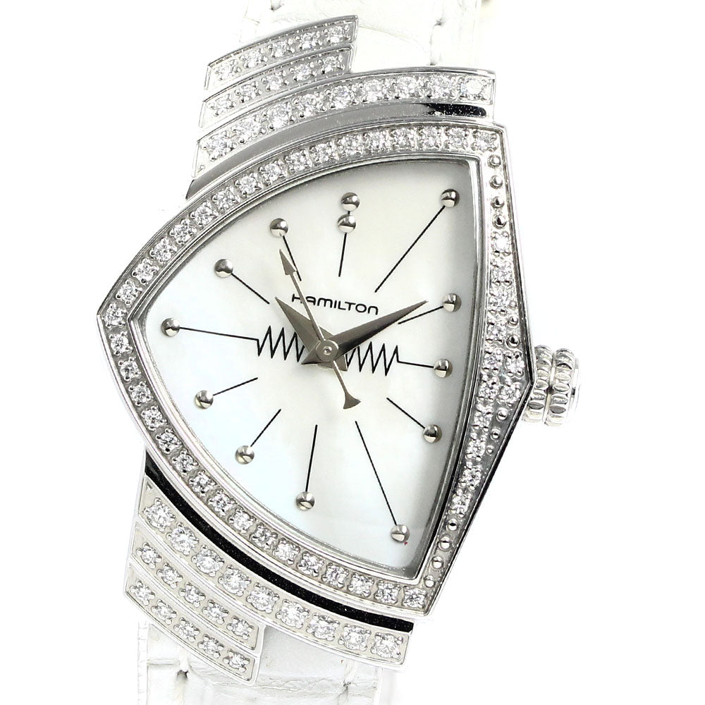 HAMILTON Ventura H242910 Diamond Bezel White shell Dial Quartz Ladies Watch_765362