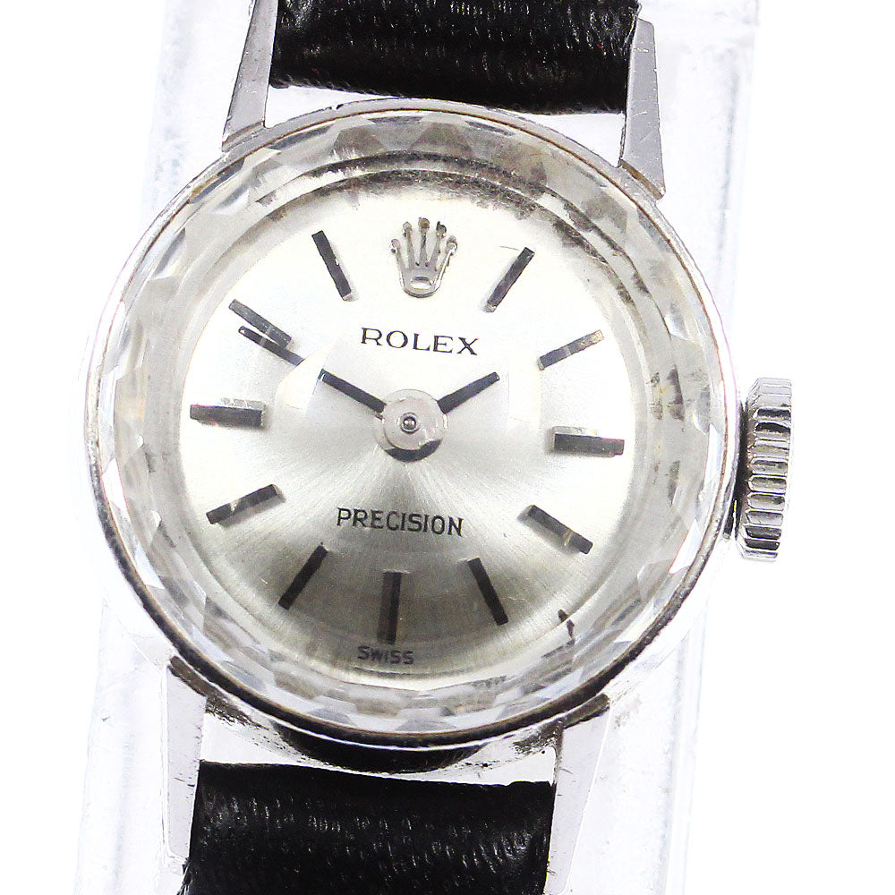 ROLEX Precision 2604 K18WG cut glass cal.1400 Hand Winding Ladies Watch_765897
