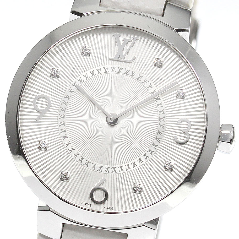 LOUIS VUITTON Tambour Slim MM Q13MJ 8P diamond Quartz Ladies Watch_766261