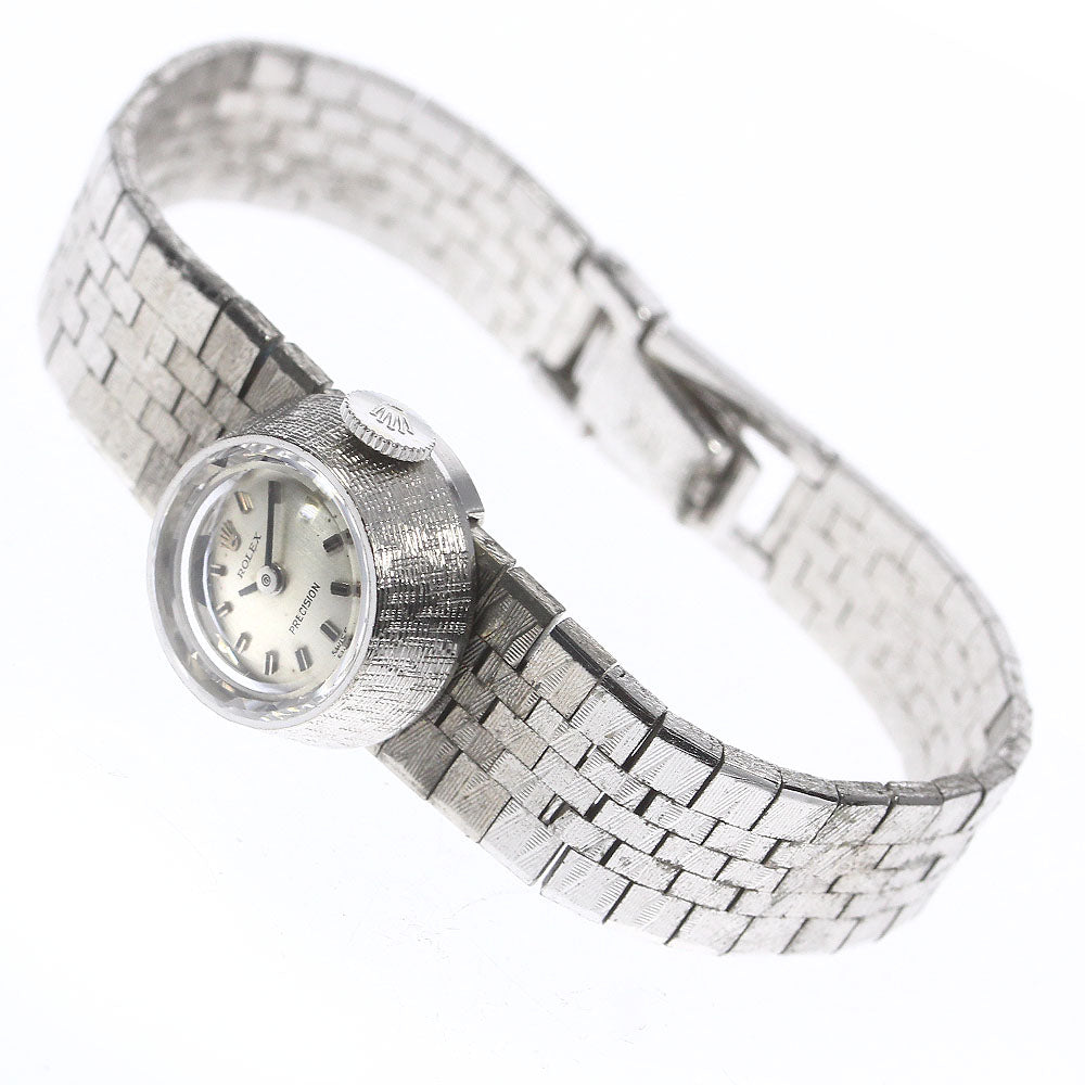 ROLEX Precision cut glass 2032 K18WG cal.1400 Silver Dial Hand Winding Ladies Watch_766275