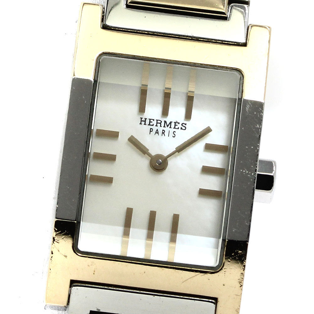 HERMES tandem TA1.220 White shell Dial Quartz Ladies Watch_766559