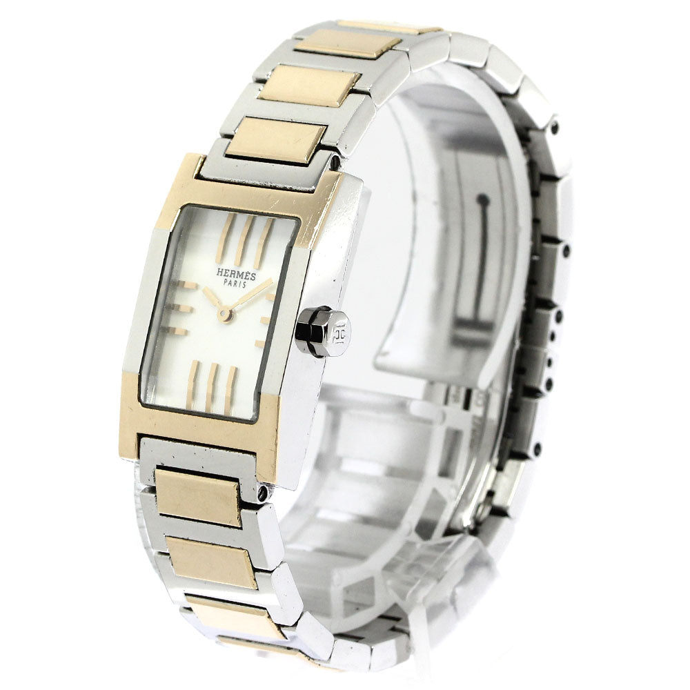 HERMES tandem TA1.220 White shell Dial Quartz Ladies Watch_766559