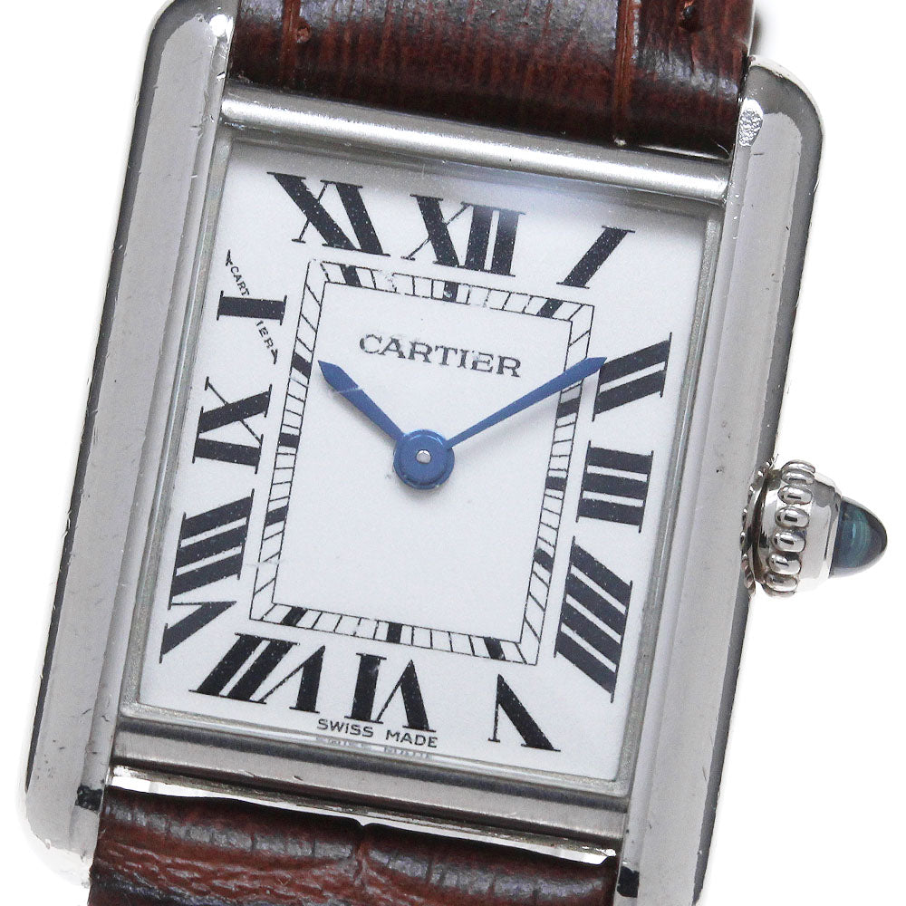 CARTIER Tank Louis W1541056 K18WG Beige Dial Quartz Ladies Watch_766568
