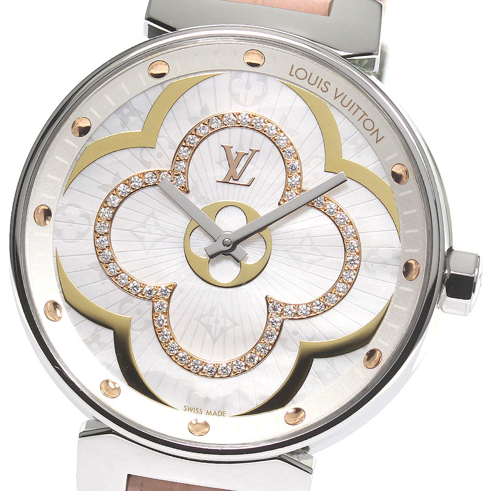 LOUIS VUITTON Tambour Moon Divine QA019 diamond Quartz Ladies Watch_767077
