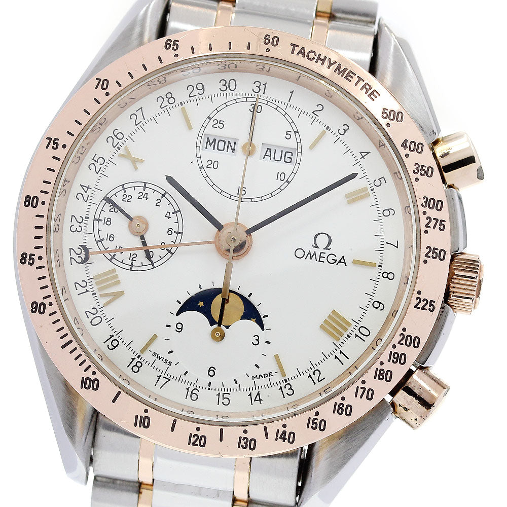OMEGA Speedmaster 175.0034 Triple calendar moon phase white Dial Automatic Men's Watch_767225