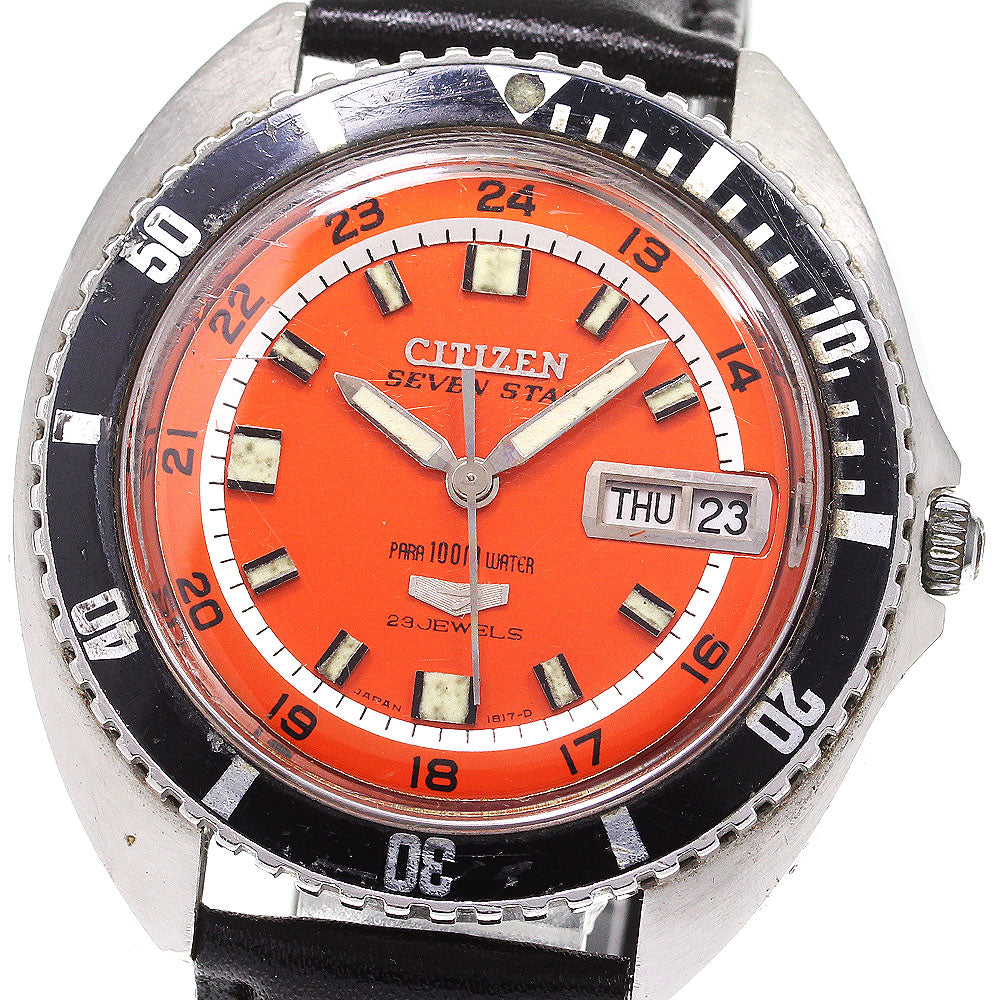 CITIZEN Seven Star 52904-Y Day-Date Cal.5270 Orange Dial Automatic Men's_767535