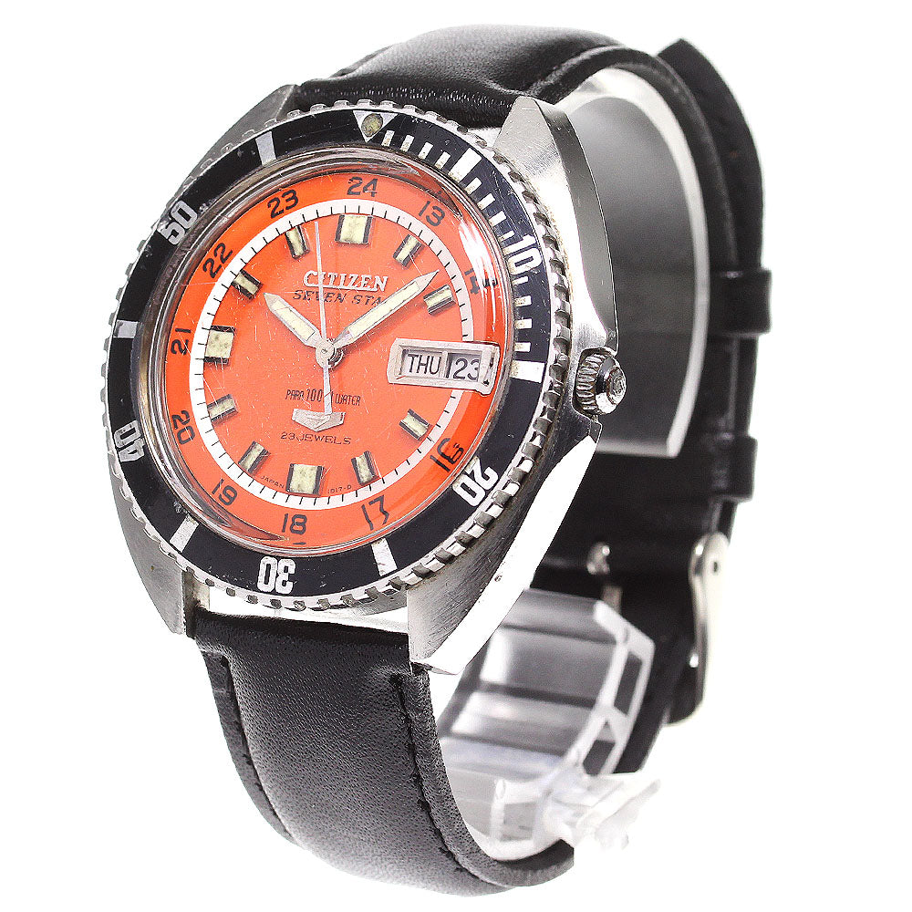 CITIZEN Seven Star 52904-Y Day-Date Cal.5270 Orange Dial Automatic Men's_767535
