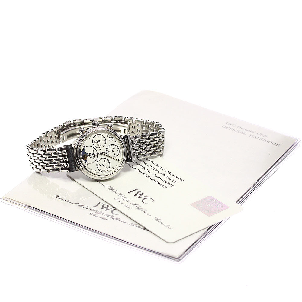 IWC SCHAFFHAUSEN Little da vinci 3736-006 Chronograph Moon Phase white Dial Quartz Ladies Watch_768246