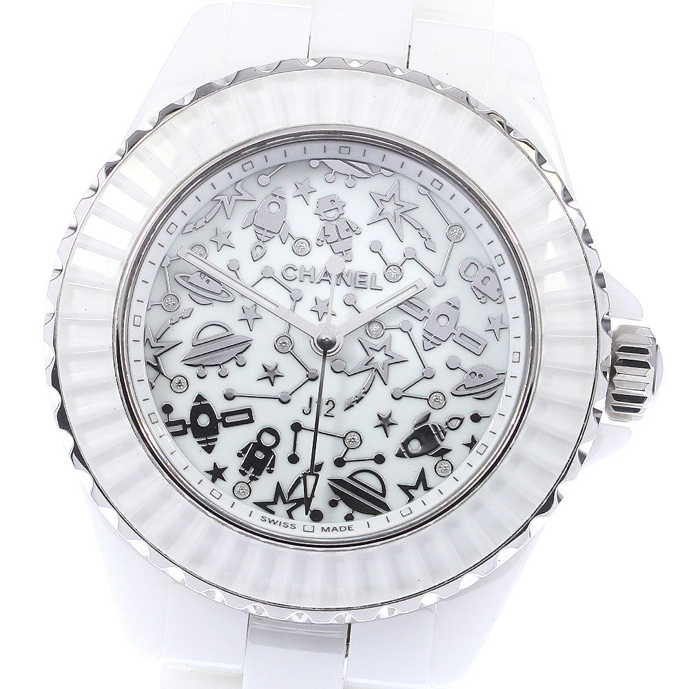 CHANEL J12 Cosmic H7990 white ceramic diamond Quartz Ladies Watch_768470