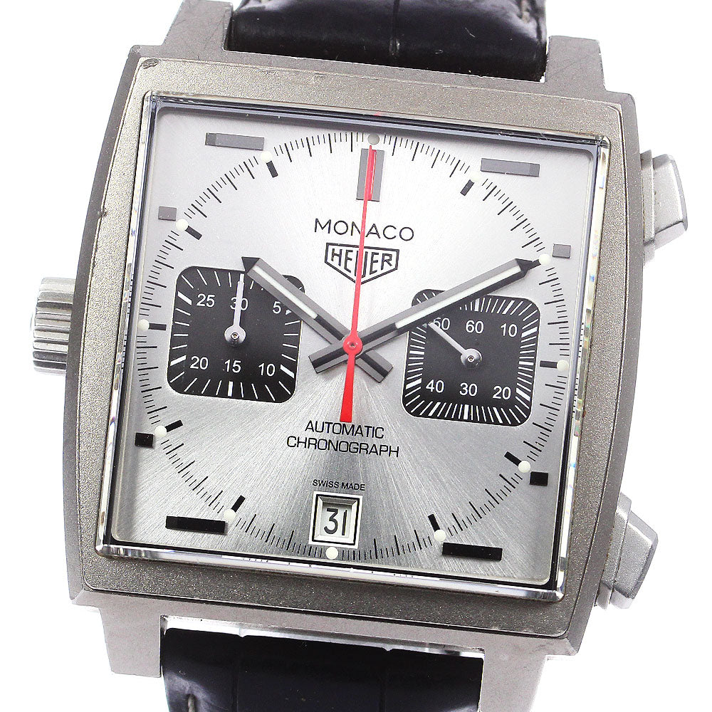 TAG HEUER Monaco CAW218B Date Chronograph Silver Dial Automatic Men's_768502
