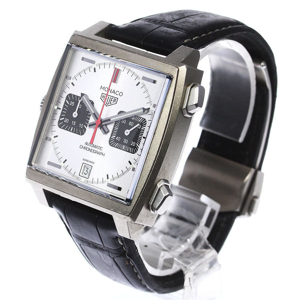TAG HEUER Monaco CAW218B Date Chronograph Silver Dial Automatic Men's_768502