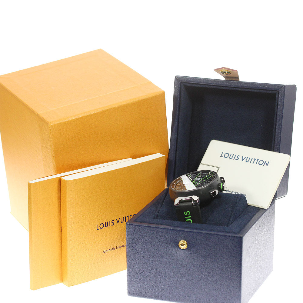LOUIS VUITTON Tambour Damier Graffit Race QA130 Chronograph AT Men's_768572