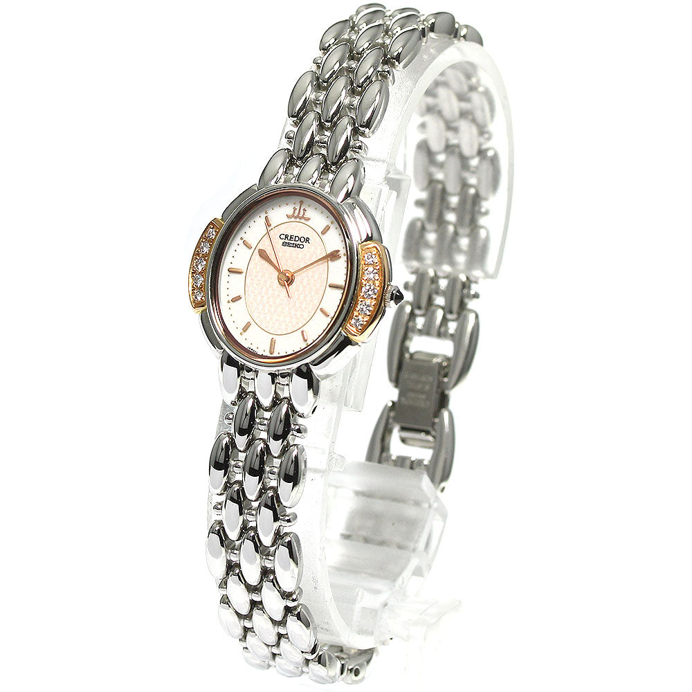 SEIKO CREDOR 2J81-5000 Side diamond Quartz Ladies Watch_769163