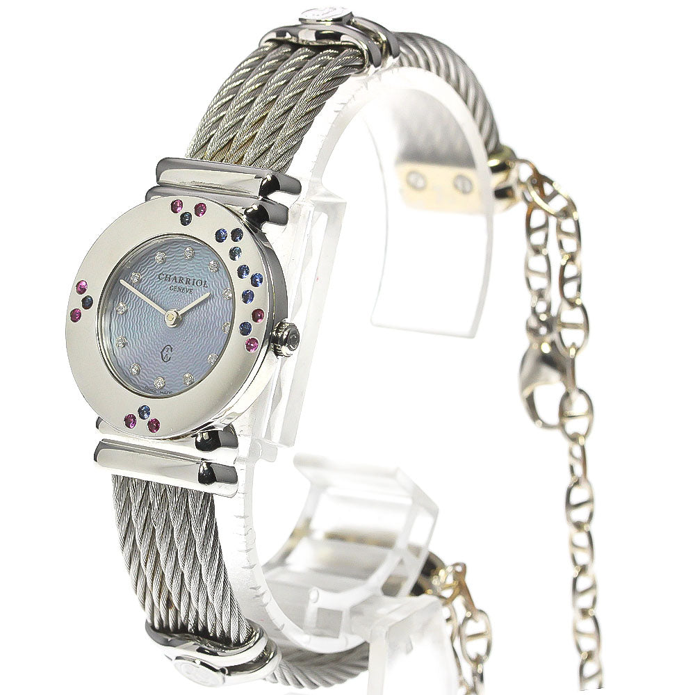 PHILIPPE CHARRIOL Saint Tropez 12P Blue shell Dial Quartz Ladies Watch_769378