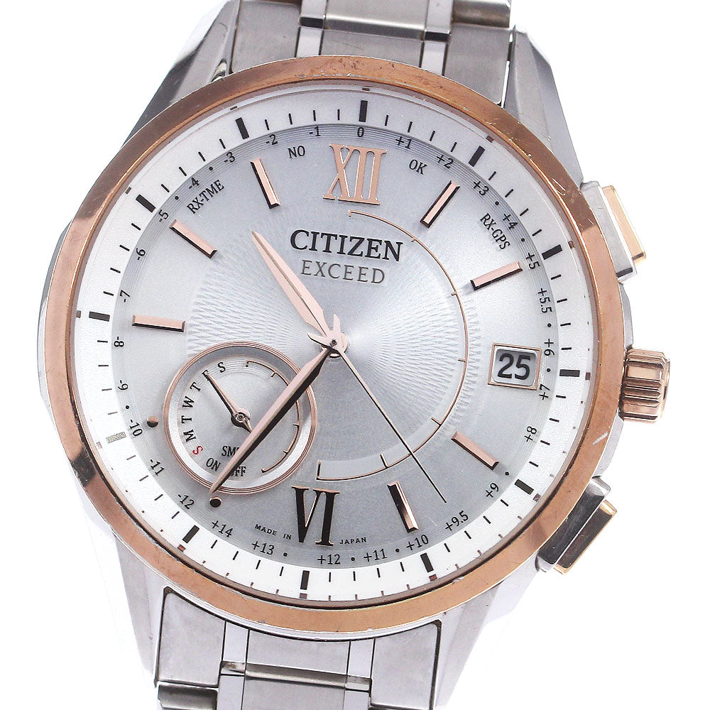 CITIZEN Exceed Eco Drive CC3054-55A GPS Solar Powered Radio Men's Watch_769485
