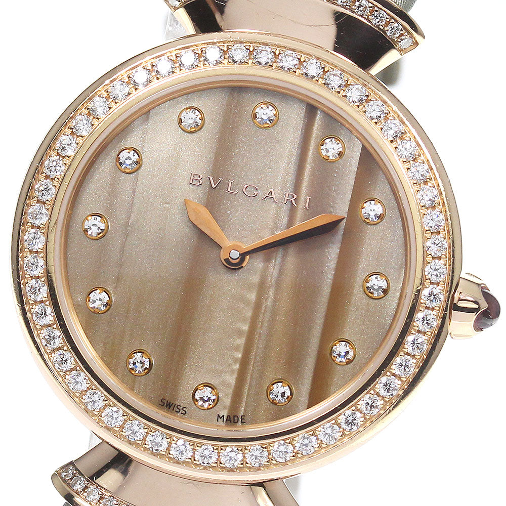 BVLGARI Diva Dream DVP30G K18PG diamond bezel 12P Brown shell Dial Quartz Ladies Watch_769871