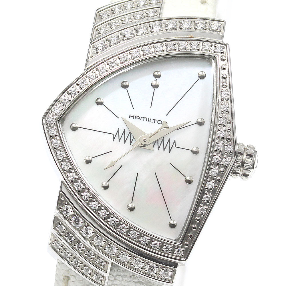 HAMILTON Ventura H242910 Diamond Bezel White shell Dial Quartz Ladies_770328