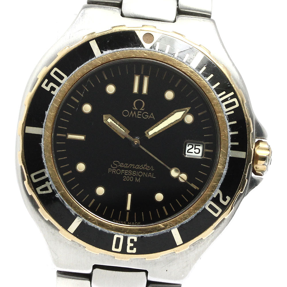 OMEGA Seamaster200 Date YG bezel black Dial Quartz Men's Watch_770528