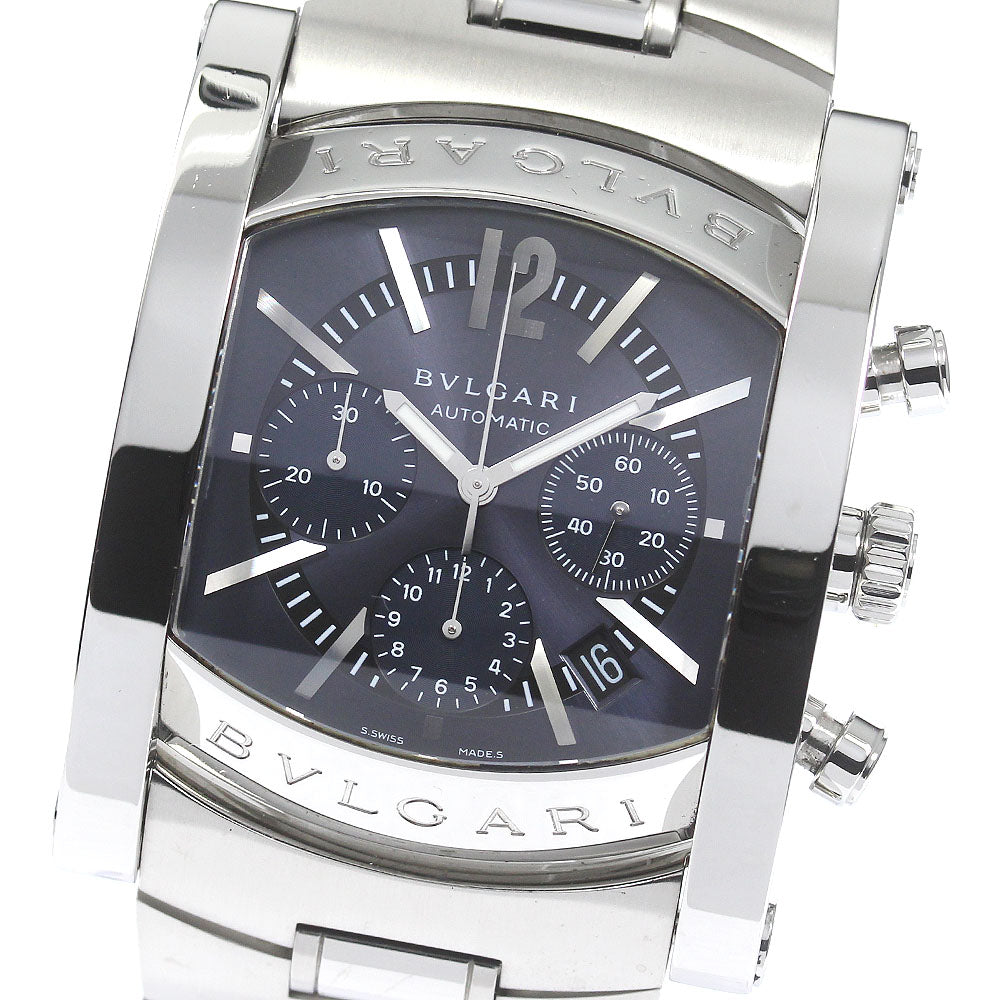 BVLGARI Assioma AA48SCH Chronograph Date Navy Dial Automatic Men's Watch_770570