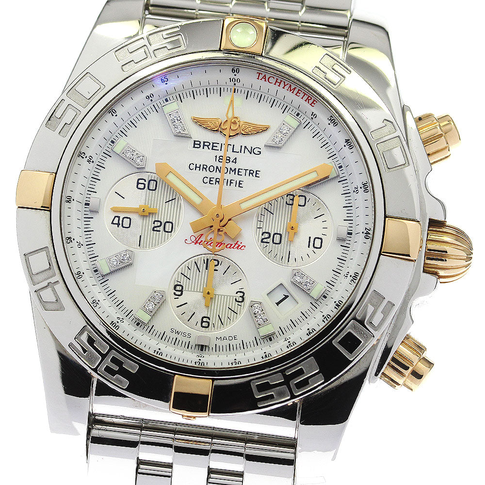 BREITLING Chronomat 44 Bicoro IB0110 diamond index White shell Dial Men's_771637