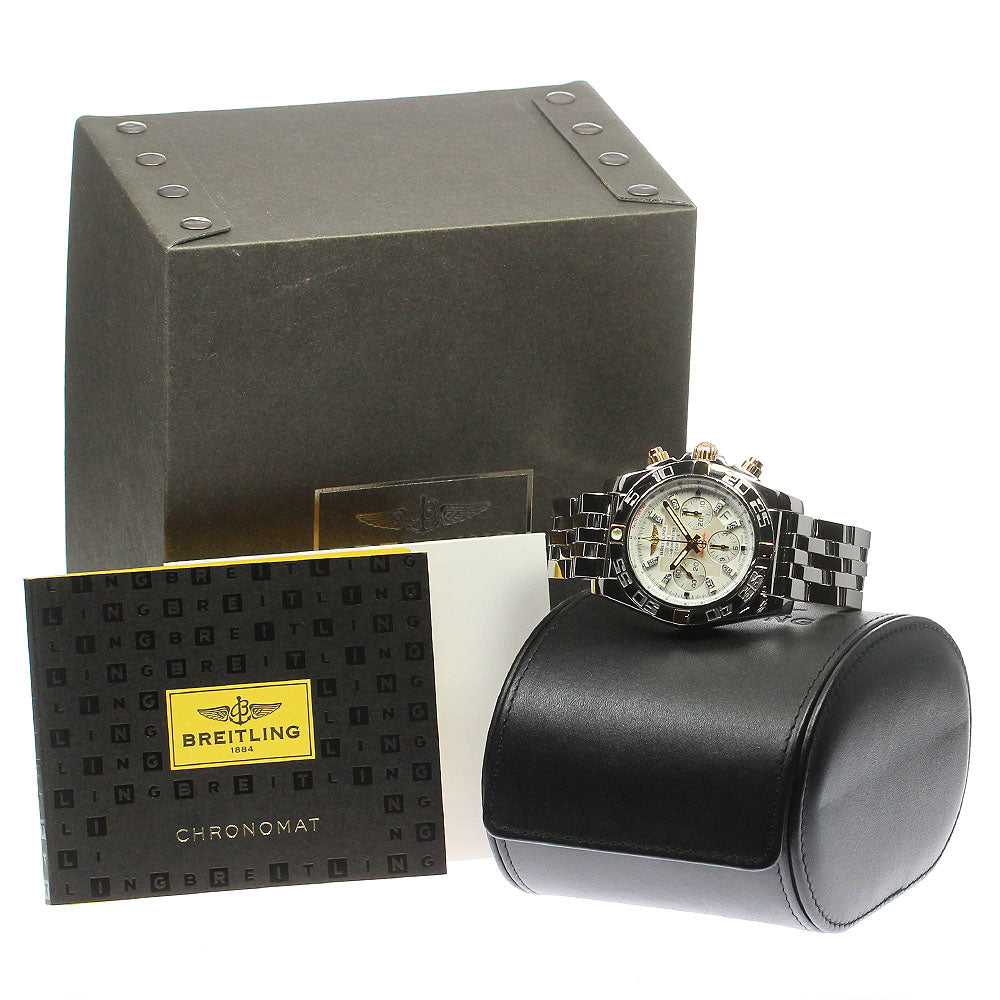 BREITLING Chronomat 44 Bicoro IB0110 diamond index White shell Dial Men's_771637