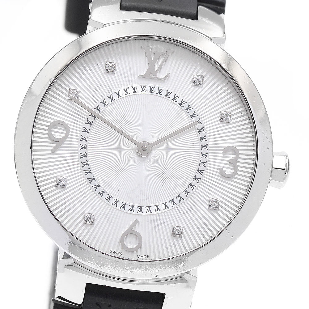 LOUIS VUITTON Tambour Slim MM Q13MJ 8P diamond Quartz Ladies Watch_772501
