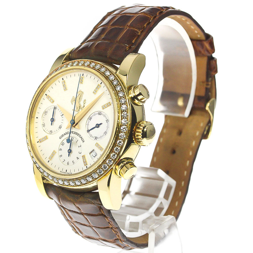 GIRARD PERREGAUX Ferrari 8022 Chronograph K18YG Diamond Bezel beige Dial Automatic Men's Watch_772723