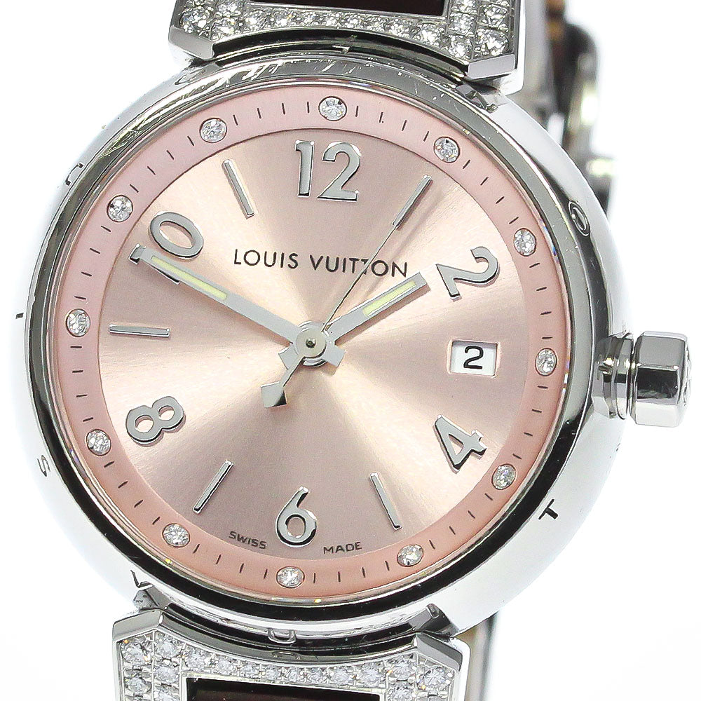 LOUIS VUITTON Tambour Blush Diamon PM Q121Y Lug diamond 12P Quartz Ladies_772890