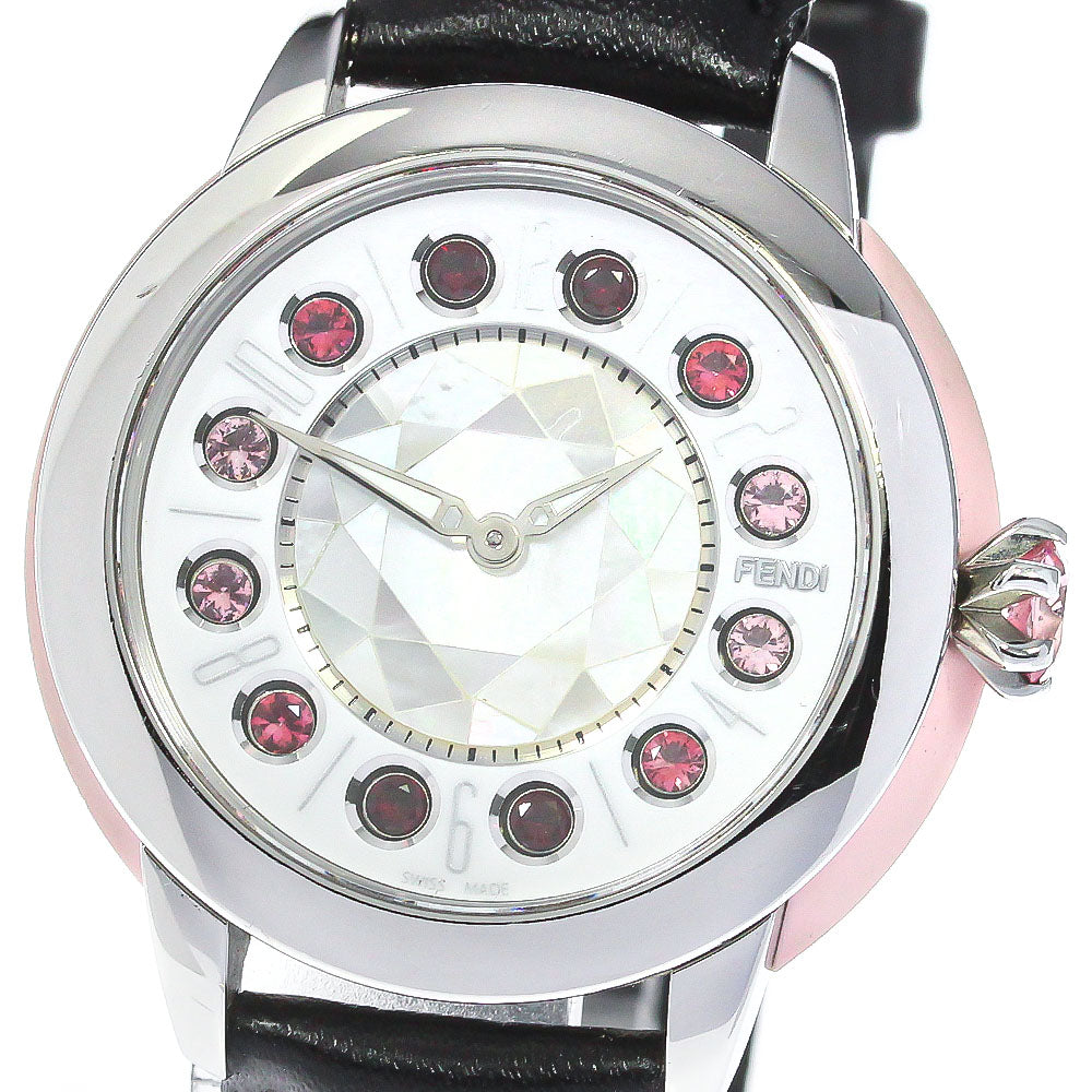 FENDI Eye shine 12100S White / shell Dial Quartz Ladies Watch_772953