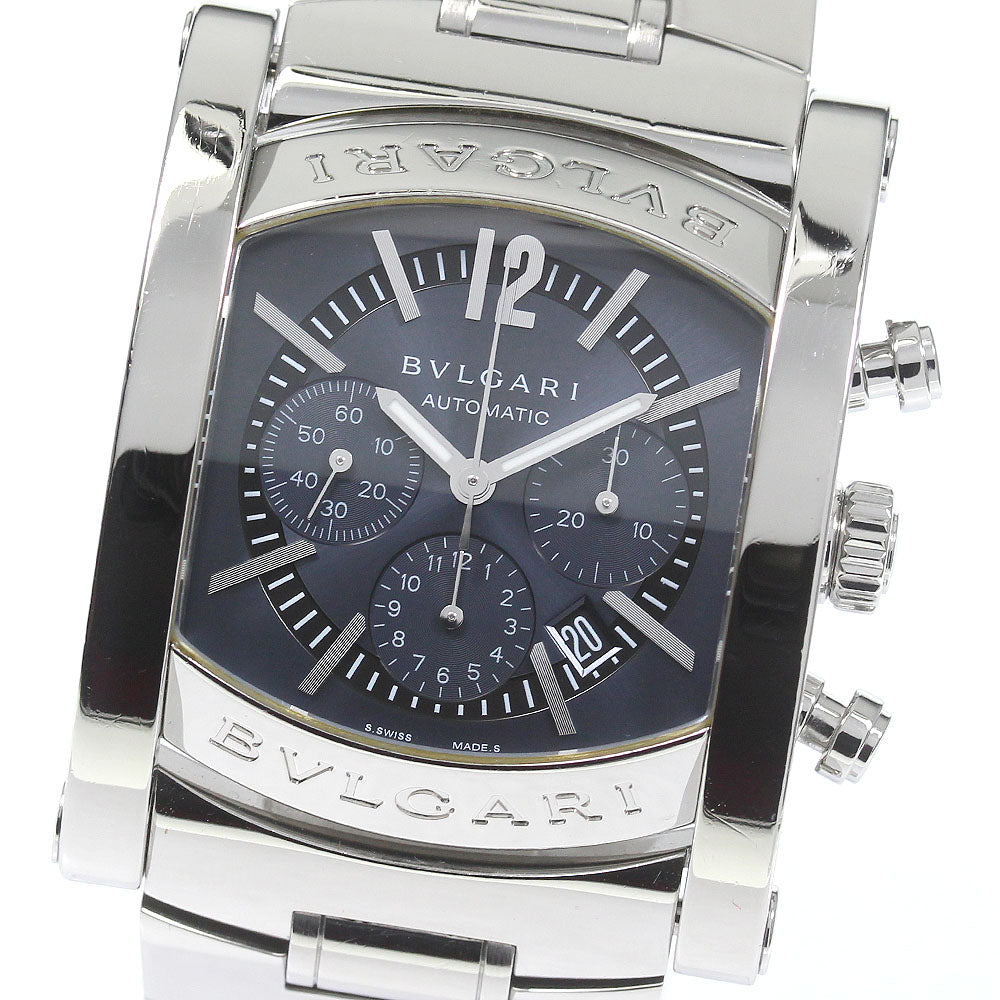 BVLGARI Assioma AA44SCH Chronograph Navy Dial Automatic Men's Watch_773594