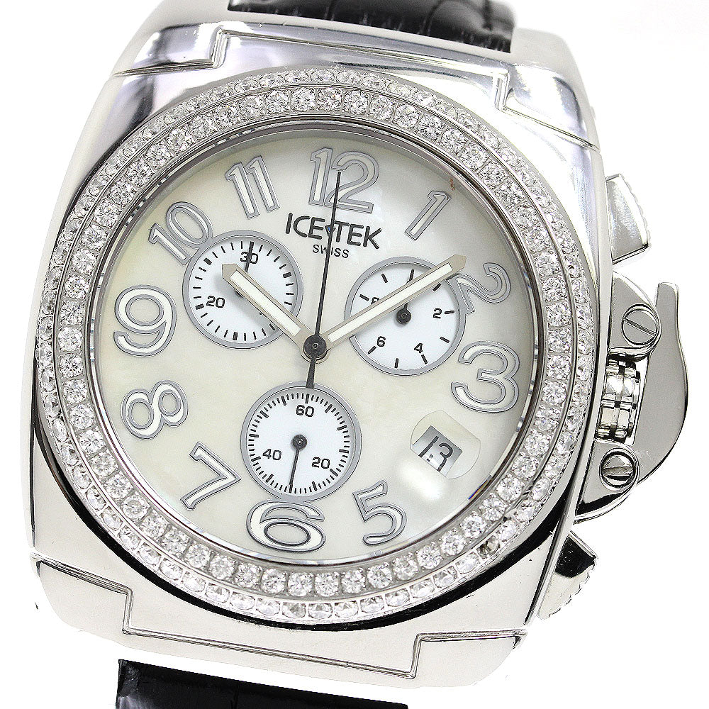 ICE TEK master chrono Chronograph White shell Dial Quartz Men's Watch_774225