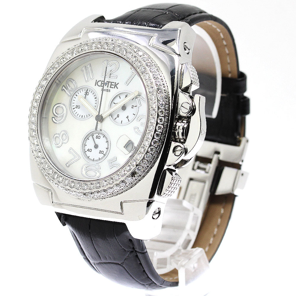 ICE TEK master chrono Chronograph White shell Dial Quartz Men's Watch_774225