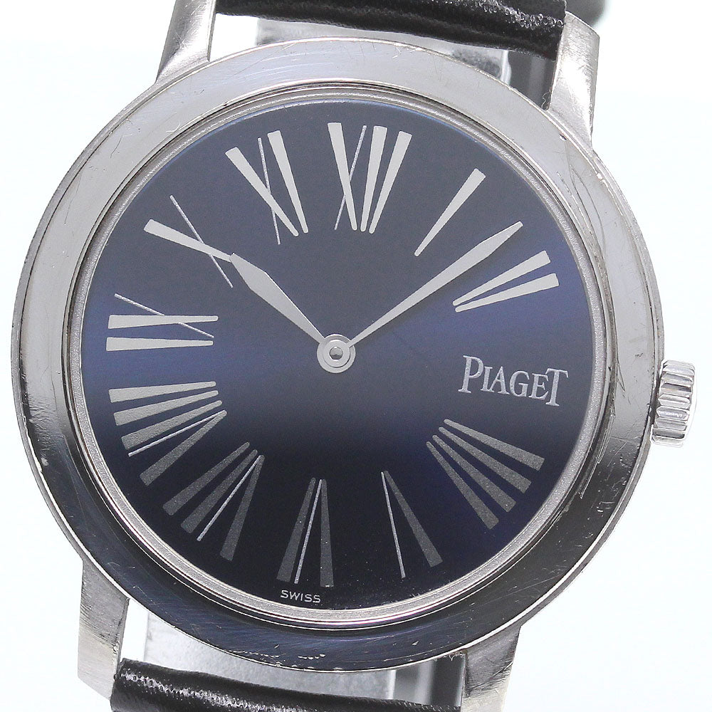 PIAGET Arti Plato 50920 K18WG Navy Dial Quartz Men's Watch_774316