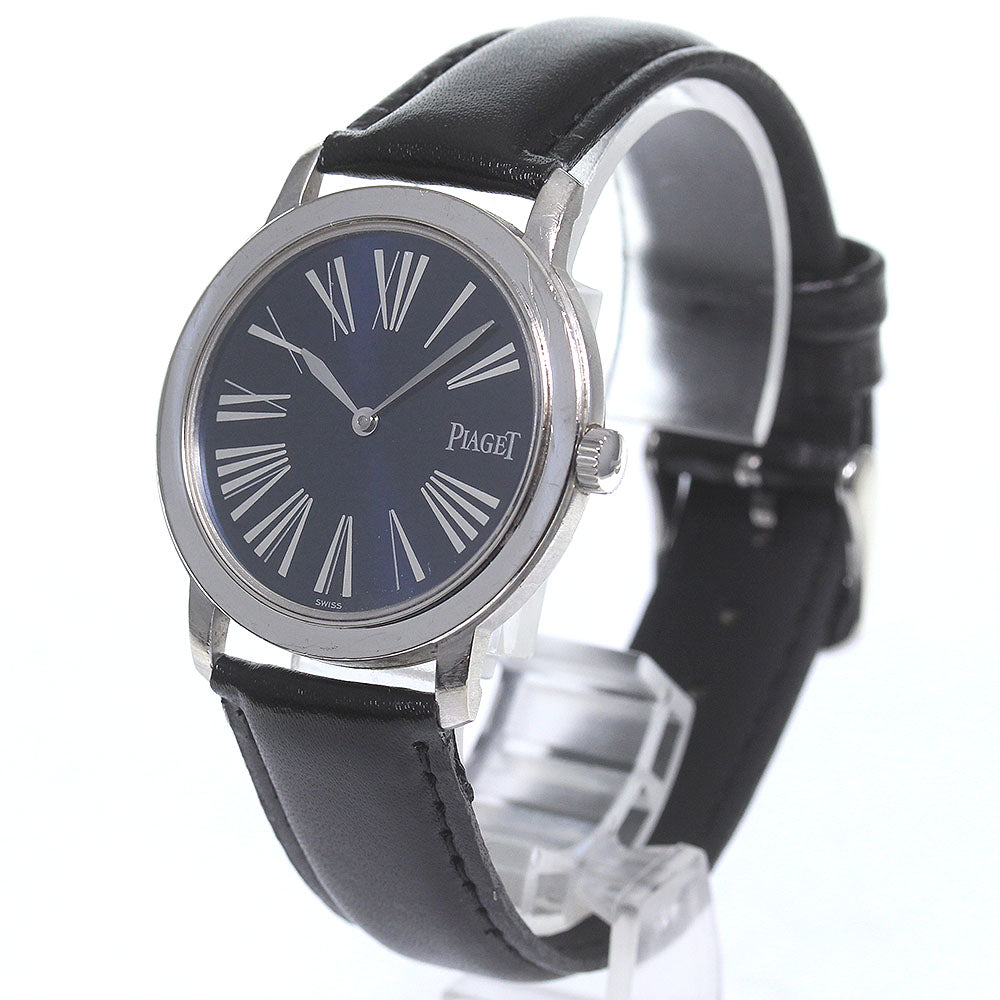 PIAGET Arti Plato 50920 K18WG Navy Dial Quartz Men's Watch_774316