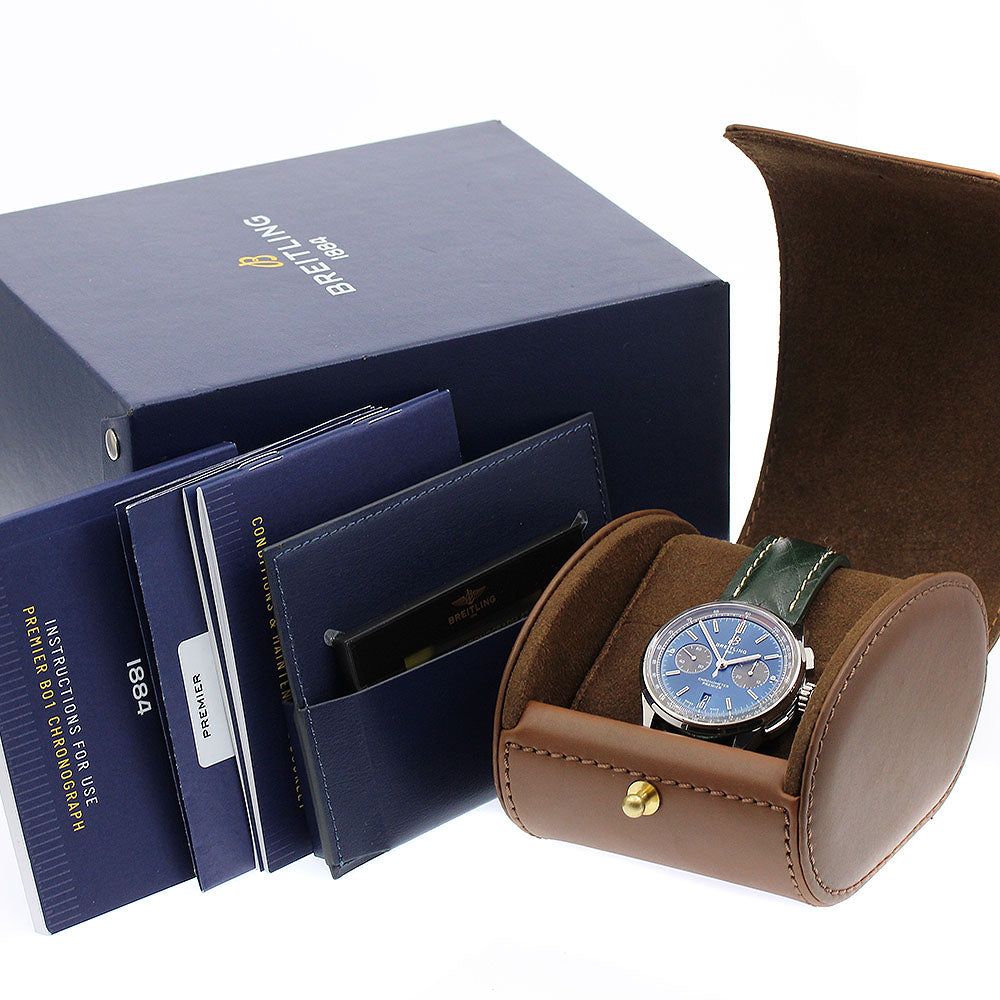 BREITLING Premier B01 AB0118 Chronograph blue Dial Automatic Men's Watch_774499