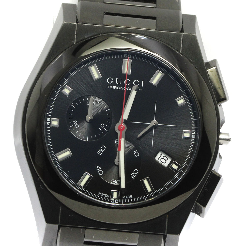 GUCCI Pantheon YA115237/115.2 Chronograph black Dial Quartz Men's Watch_774741