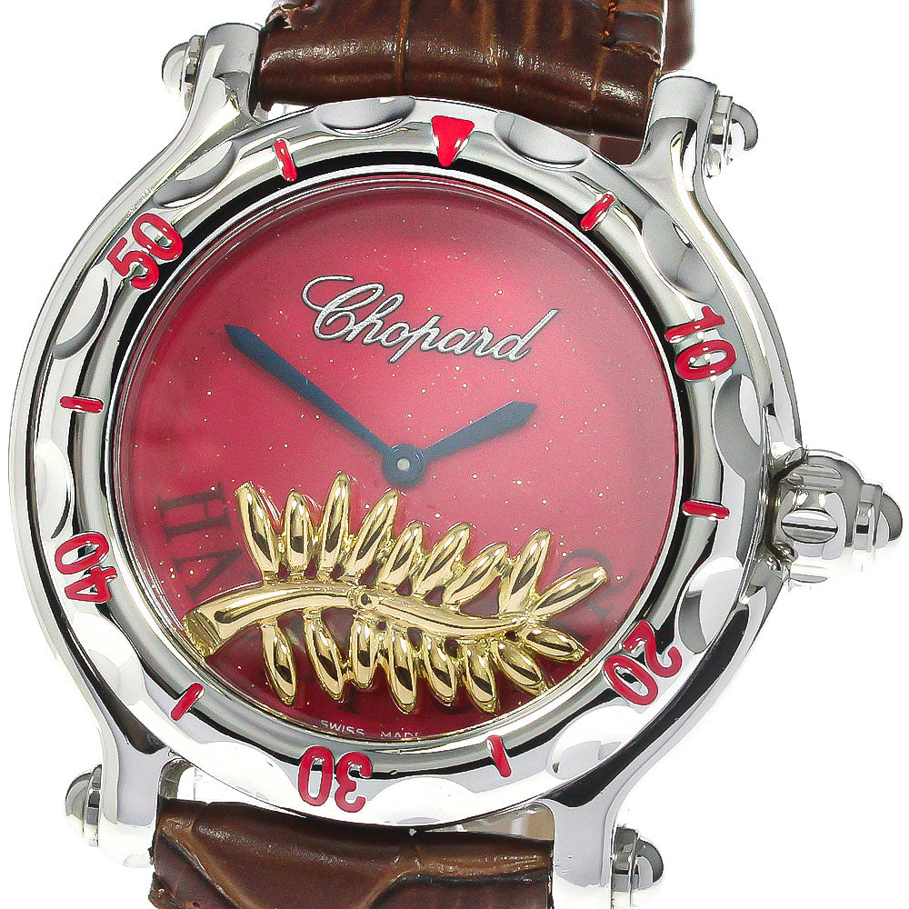 Chopard Happy sports 28/8455 floating palm leaf pink Dial Quartz Watch_775449