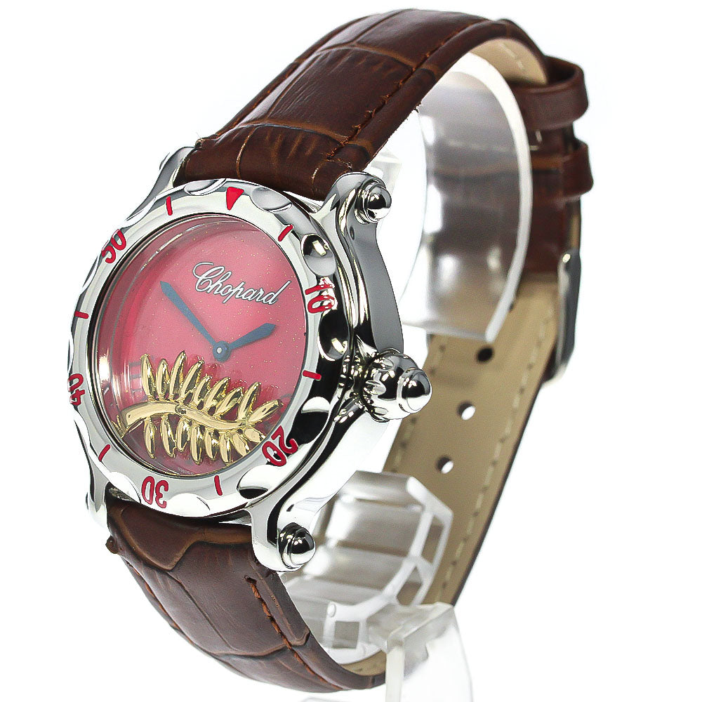 Chopard Happy sports 28/8455 floating palm leaf pink Dial Quartz Watch_775449