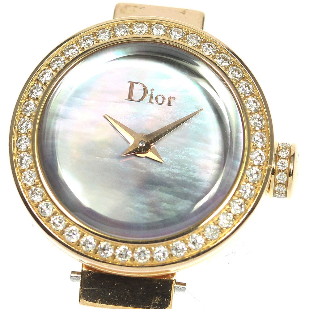 Dior la di de dior CD040170 K18PG diamond bezel Blue shell Dial Quartz Ladies Watch_775677