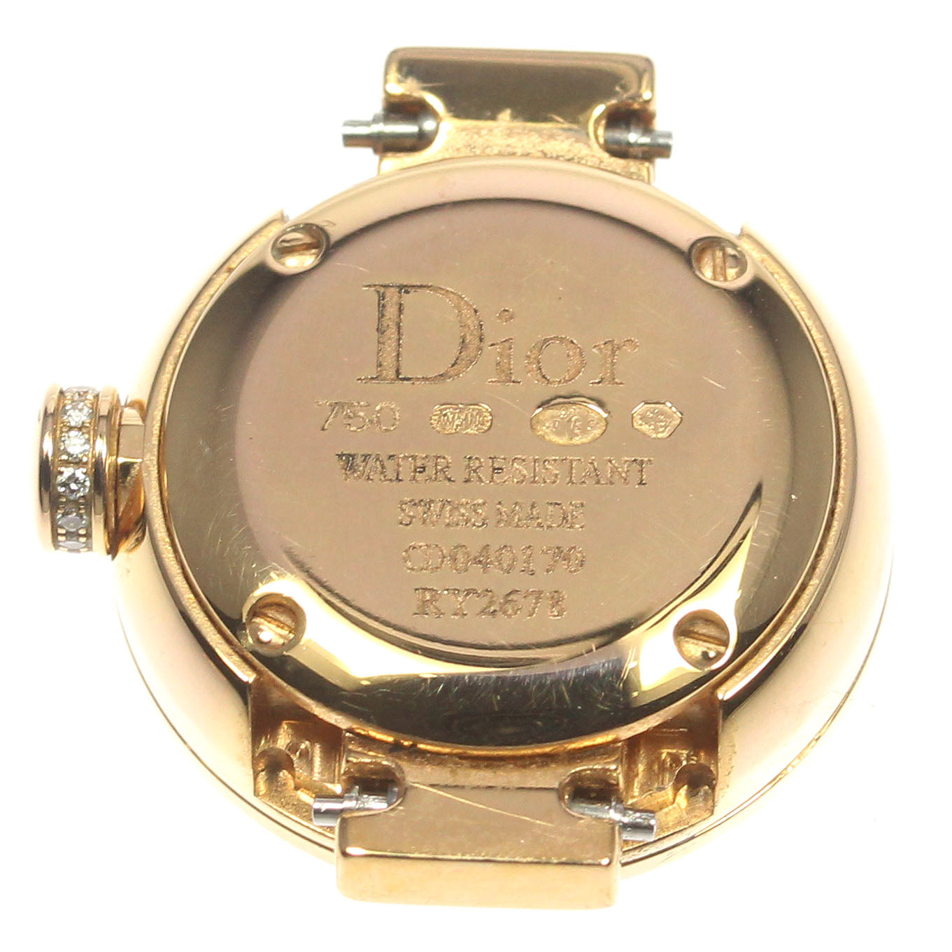 Dior la di de dior CD040170 K18PG diamond bezel Blue shell Dial Quartz Ladies Watch_775677