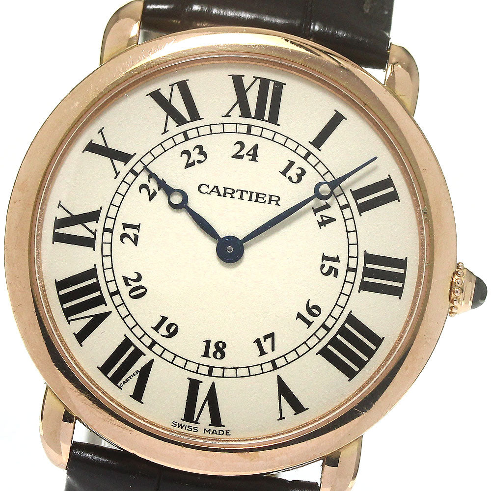 CARTIER Rondolui W6800251 18K Pink Gold beige Dial Hand Winding Men's Watch_775817